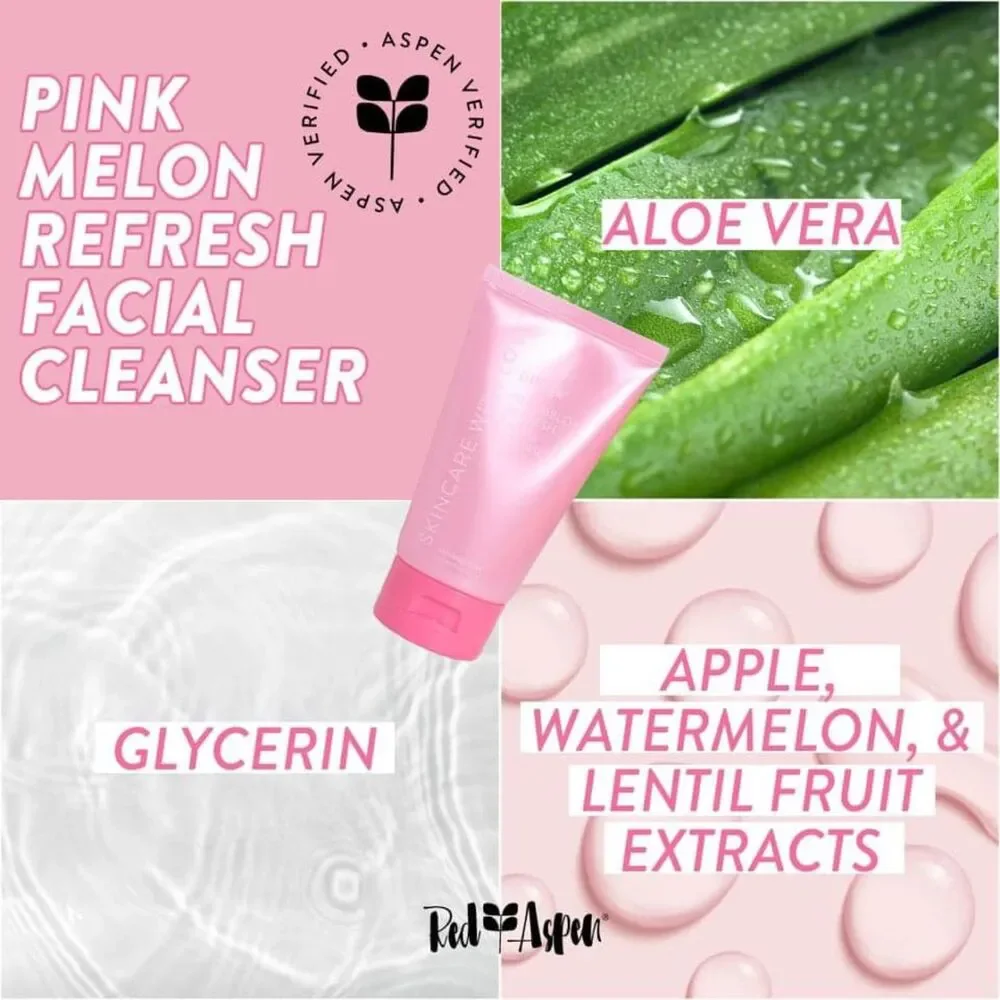 Red Aspen Pink Melon Refresh Facial Cleanser 4.8 oz Fragrance Free NEW
